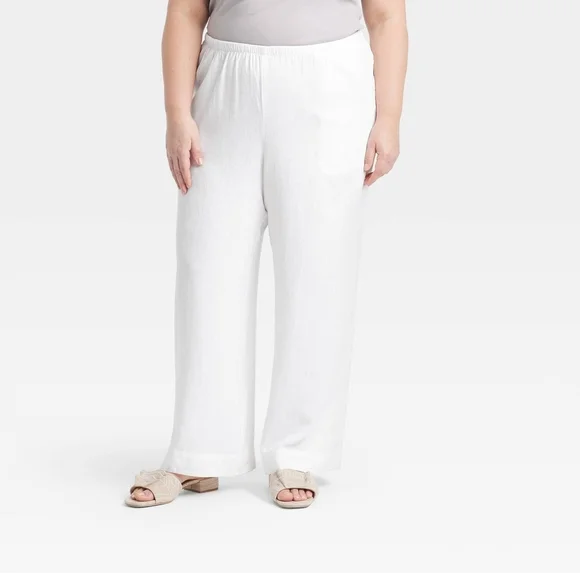 Womens Linen Pull On Pants Size XXL #452 - Picture 4 of 9